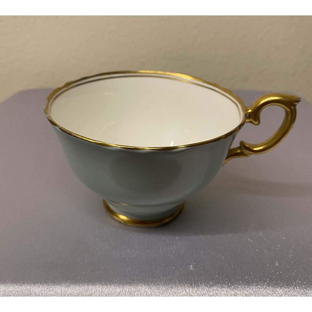 Crown Staffordshire  Soft Green Gold Trim VNTG Bone China Tea Cup Only England